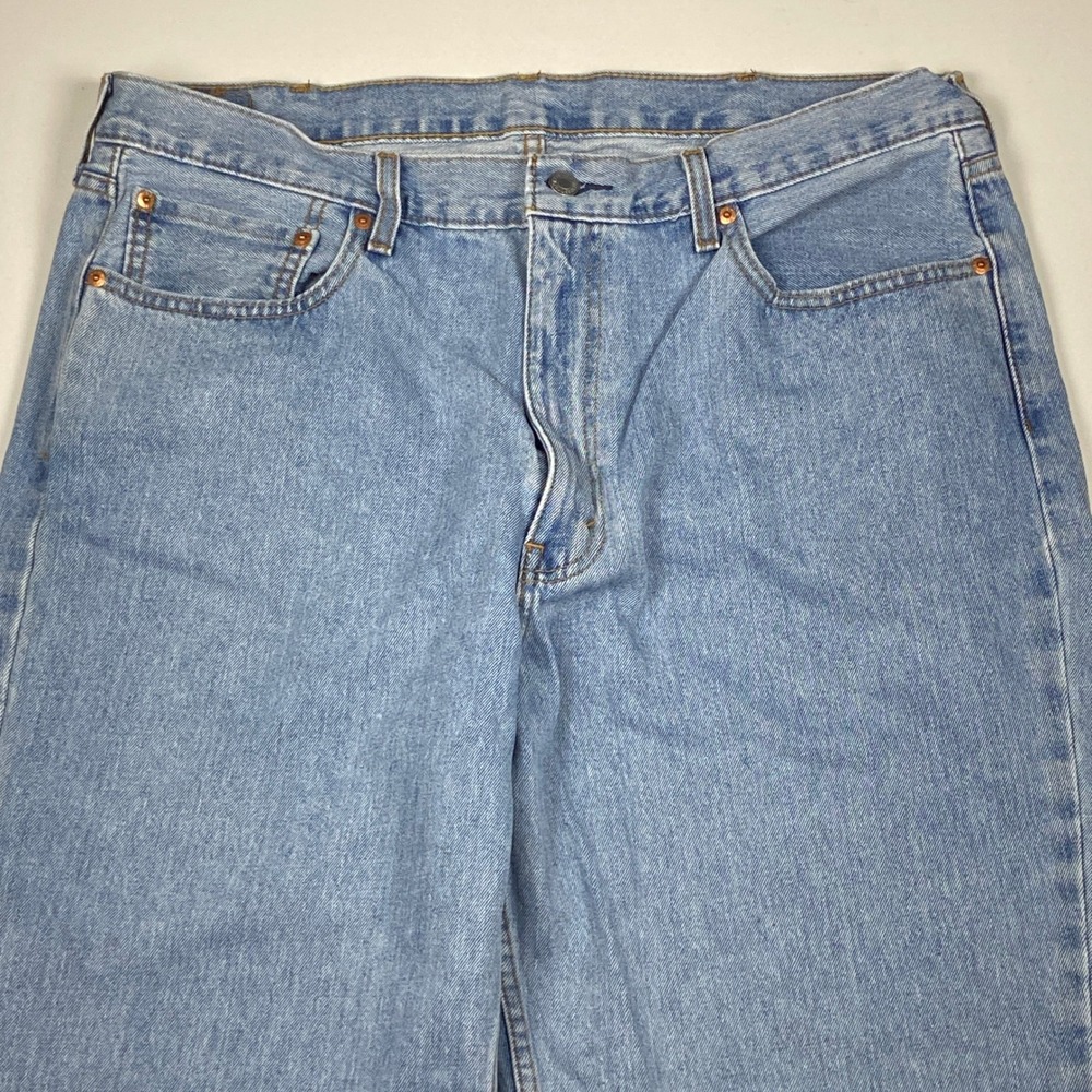Levis 550 Relaxed Fit Light Wash Denim Jeans Mens 40x30 Blue Cotton Americana